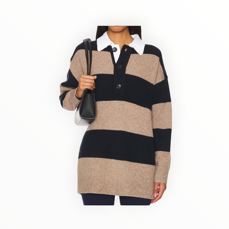 A.L.C. Mason Sweater - Navy/Milk Tea
