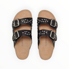 Claris Virot Odette Sandals - Black Python W/Silver Studs