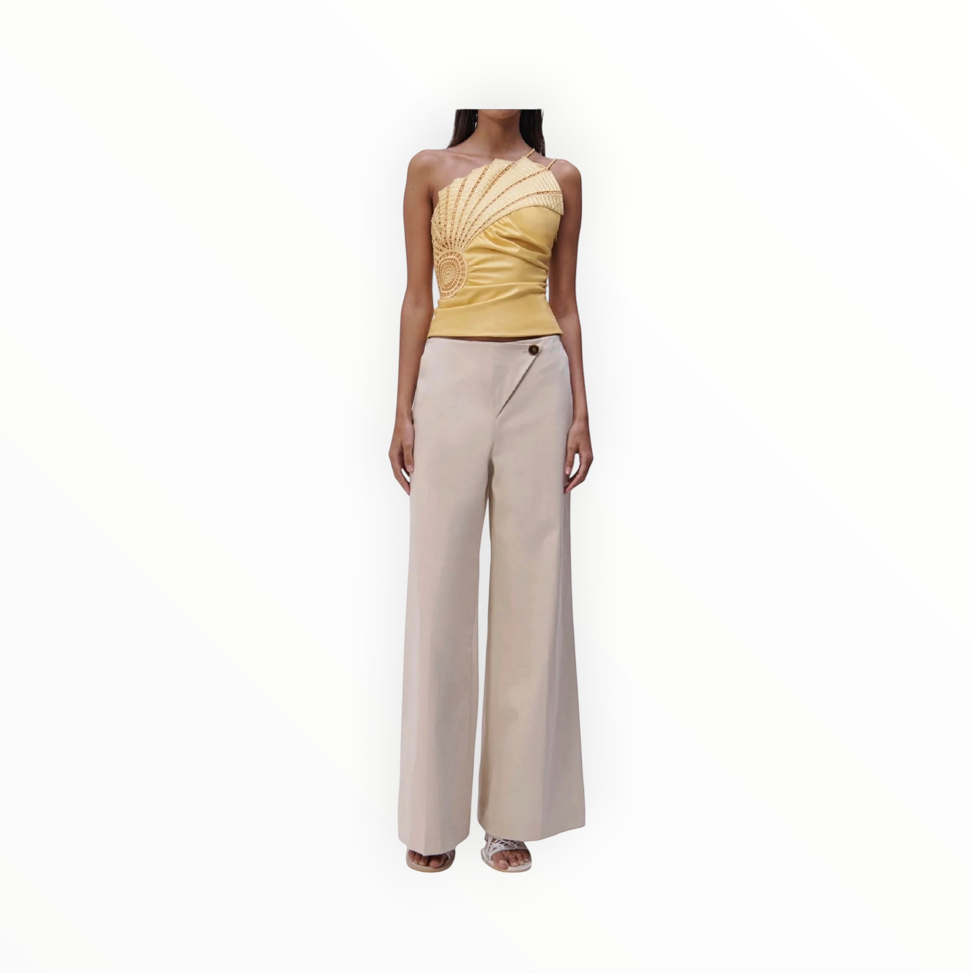 SIMKHAI Rory Draped Pant - Vanilla