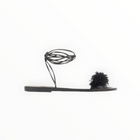 Ancient Greek Sandals Choros Marabu Feather Leather Sandal - Black