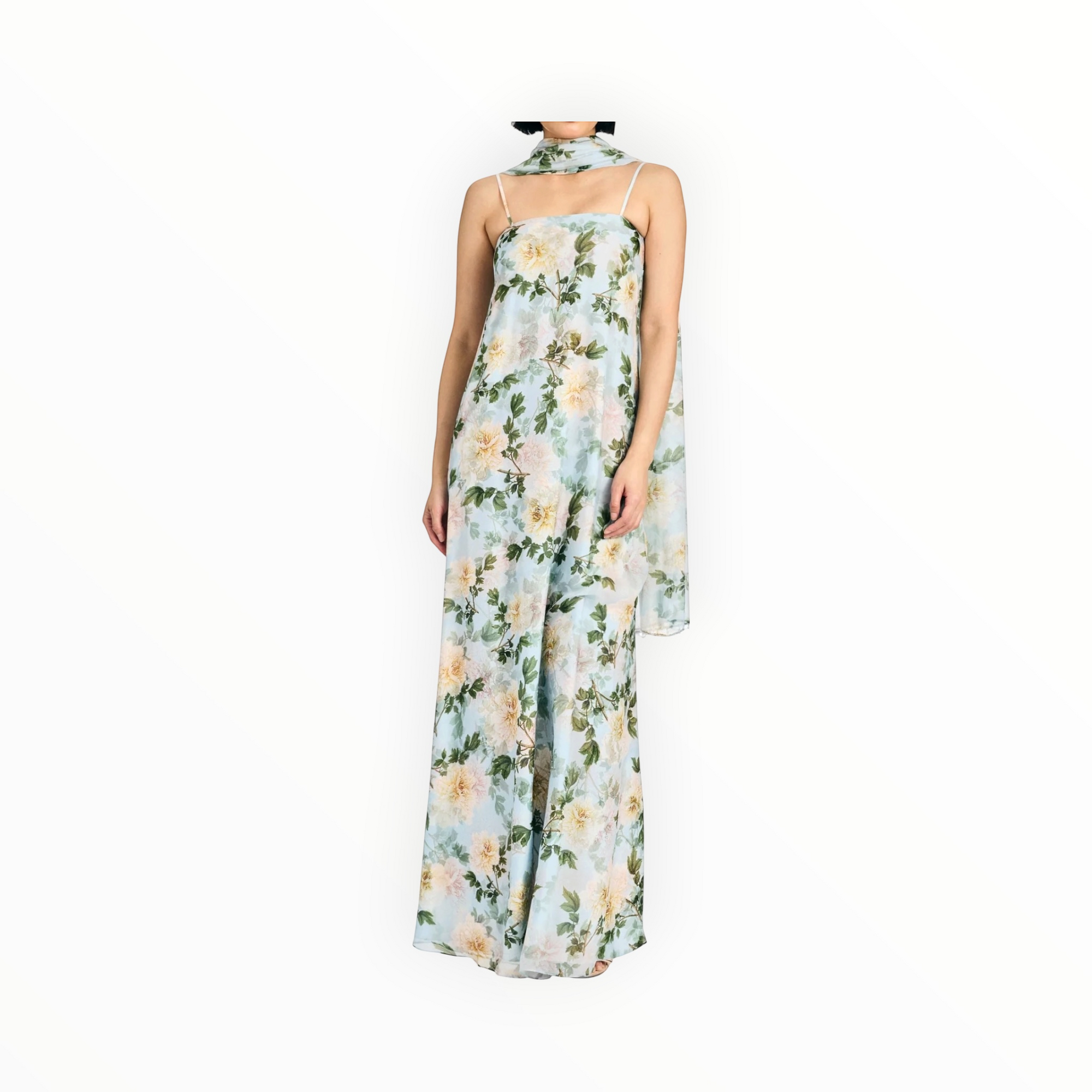 Sachin & Babi Shelby Gown - Cloud Blue Peony