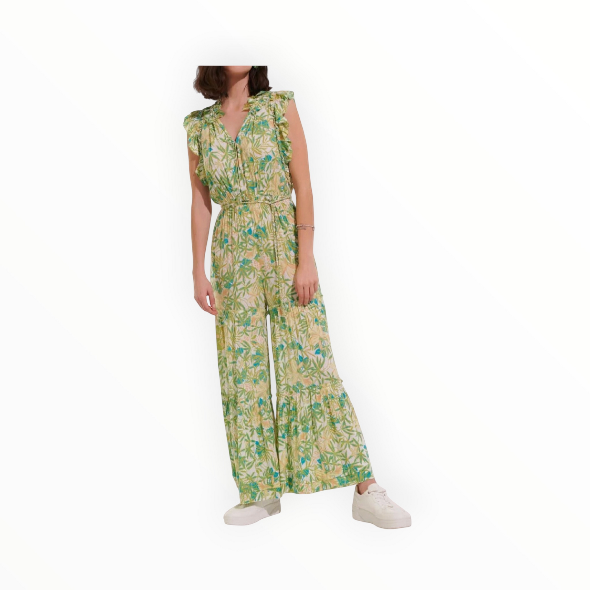 Poupette St. Barth Belene Long Jumpsuit - Green Orchid