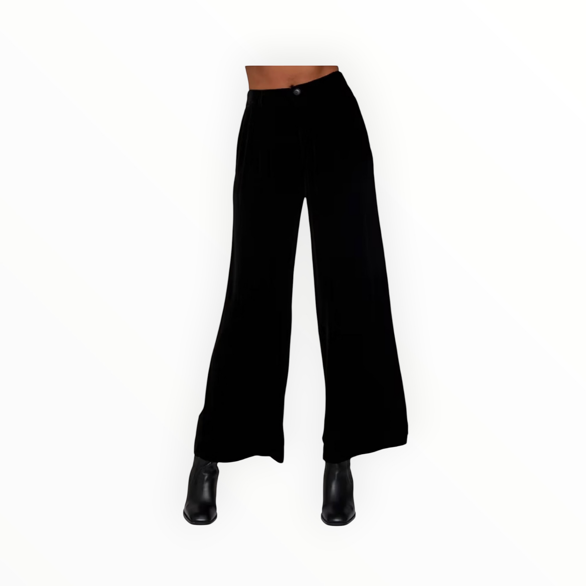 Bella Dahl Velvet Wide Leg Trouser - Black