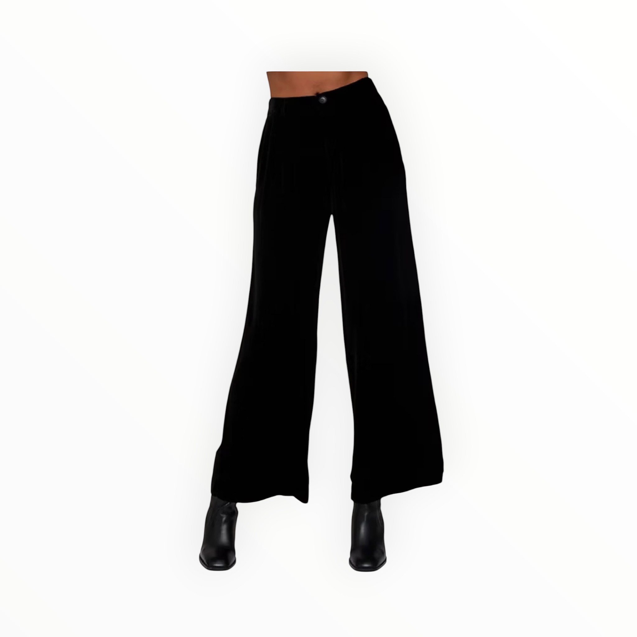 Bella Dahl Velvet Wide Leg Trouser - Black
