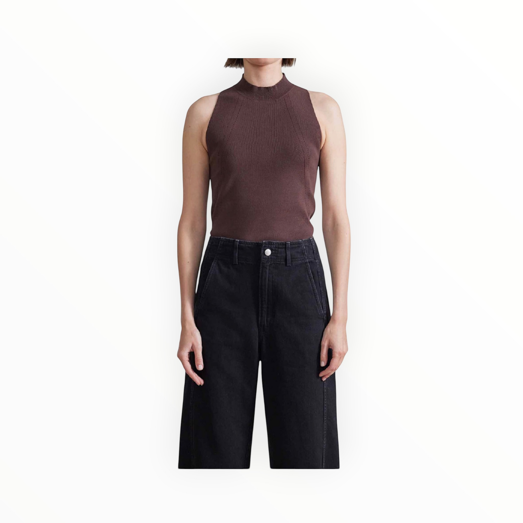 Apiece Apart Juhana Mock Neck - Chocolate