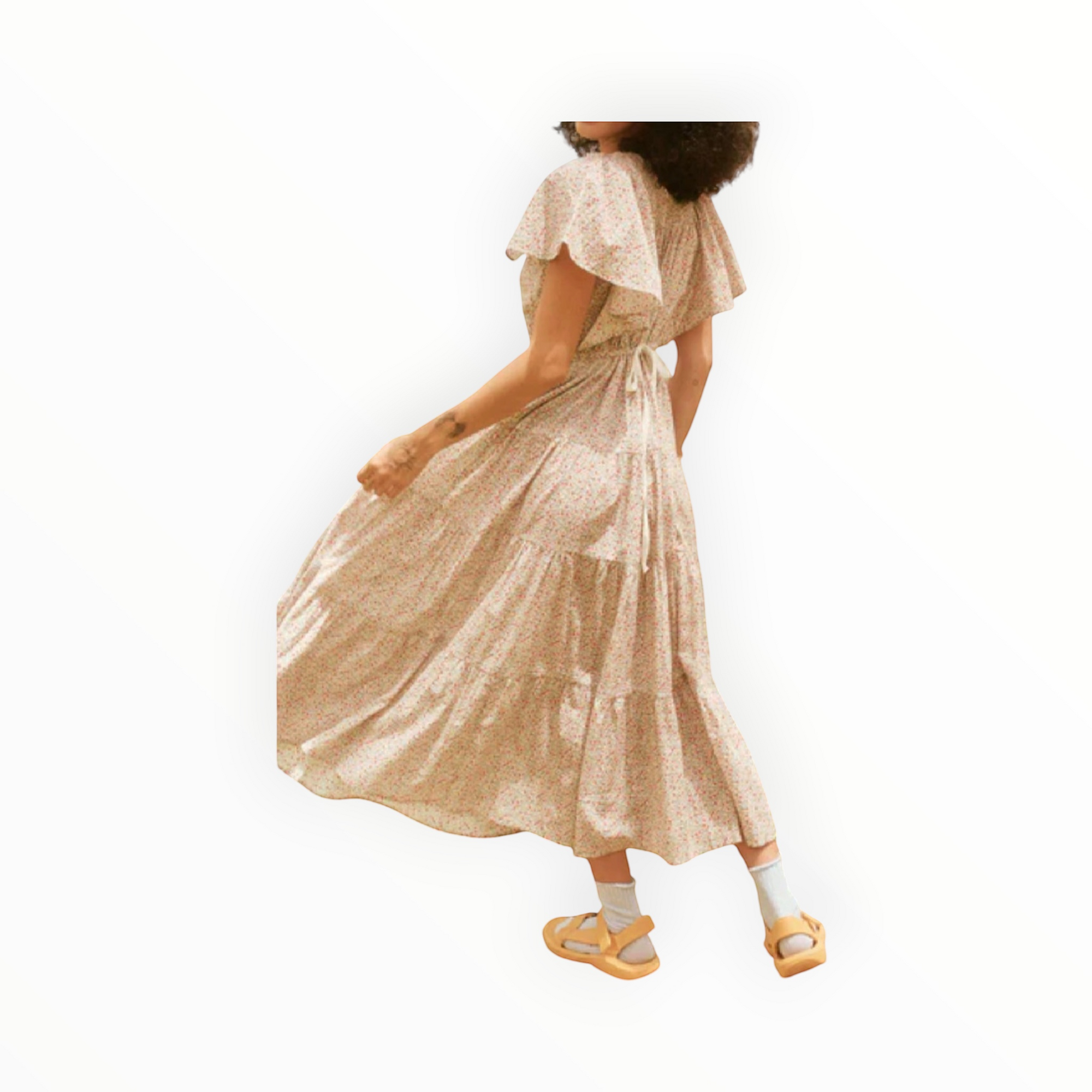The Great. The Creek Dress - Cream Mini Wildflower