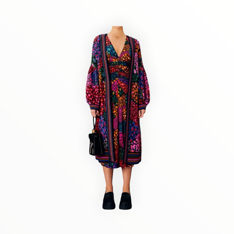 FARM Rio Midi Dress - Rainbow Hearts