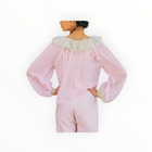 SZ Blockprints Stella Ruffle Collar Top - Barbie Pink