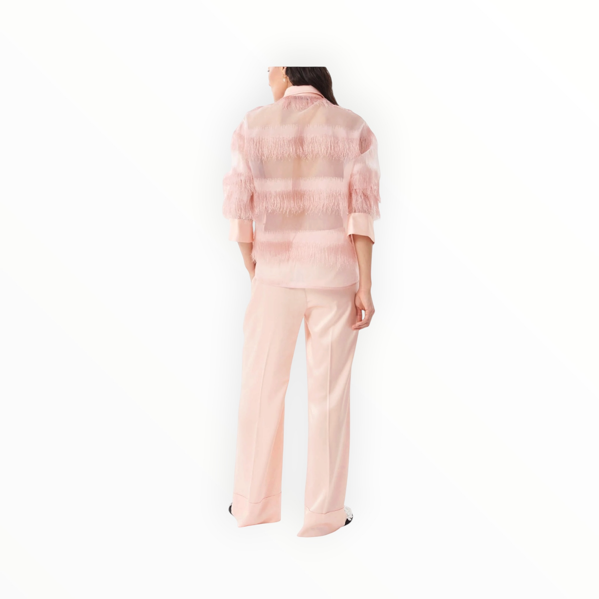 Beatrice .b Semi-Transparent Shirt W/Fringes - Arizona Sunrise