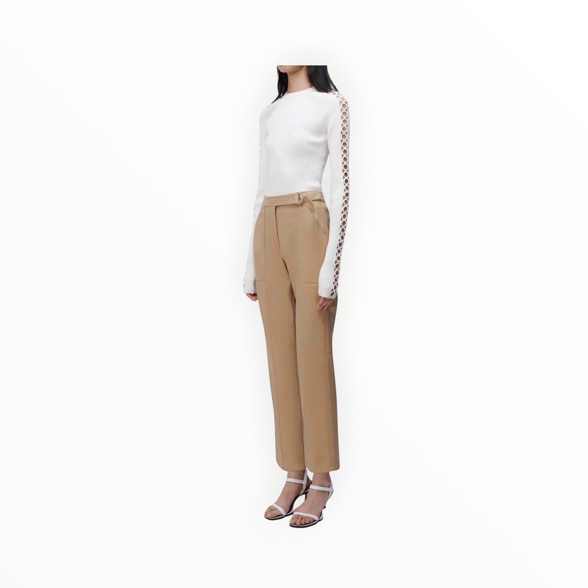 Jonathan Simkhai Baxter Vegan Leather Pant - Camel