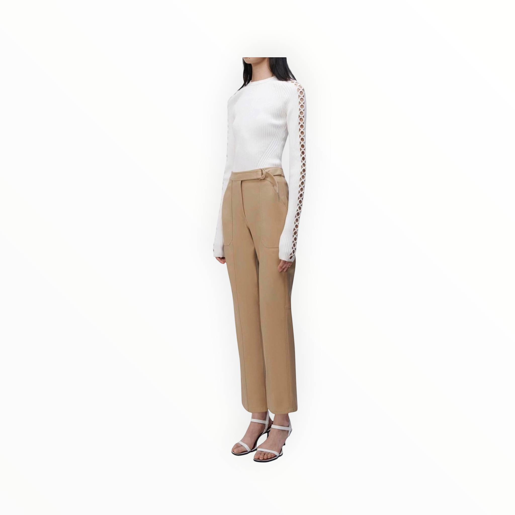Jonathan Simkhai Baxter Vegan Leather Pant - Camel