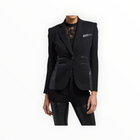 Generation Love Gayle Vegan Leather Combo Blazer - Black