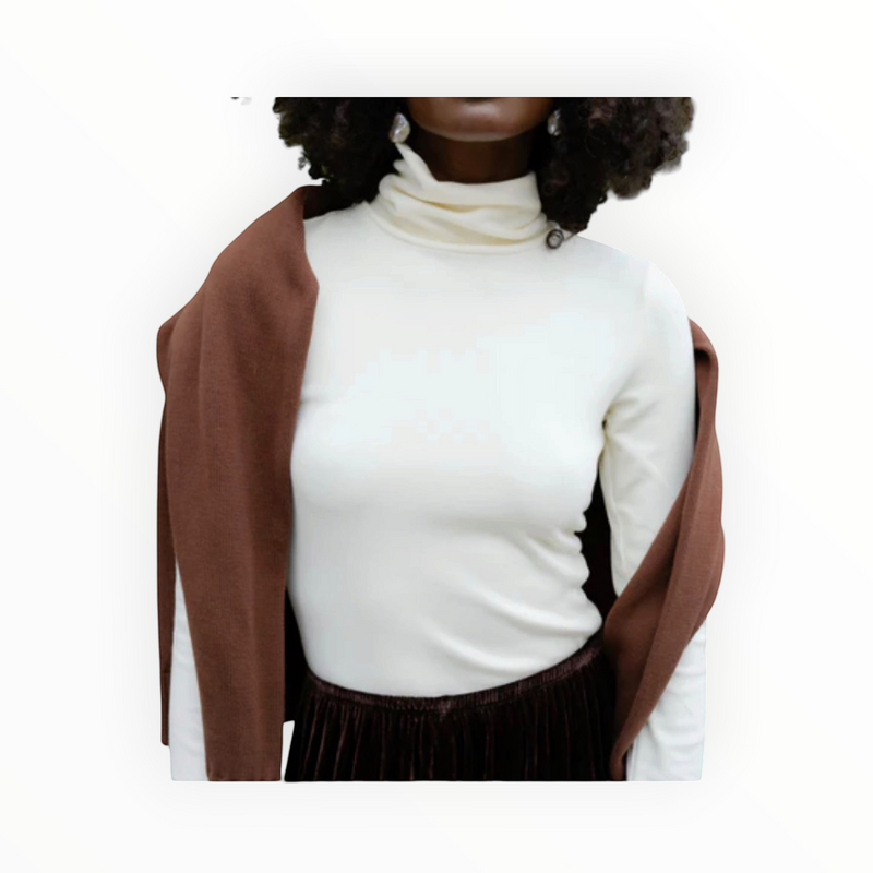 DONNI. The Baby Rib Turtleneck - Powder