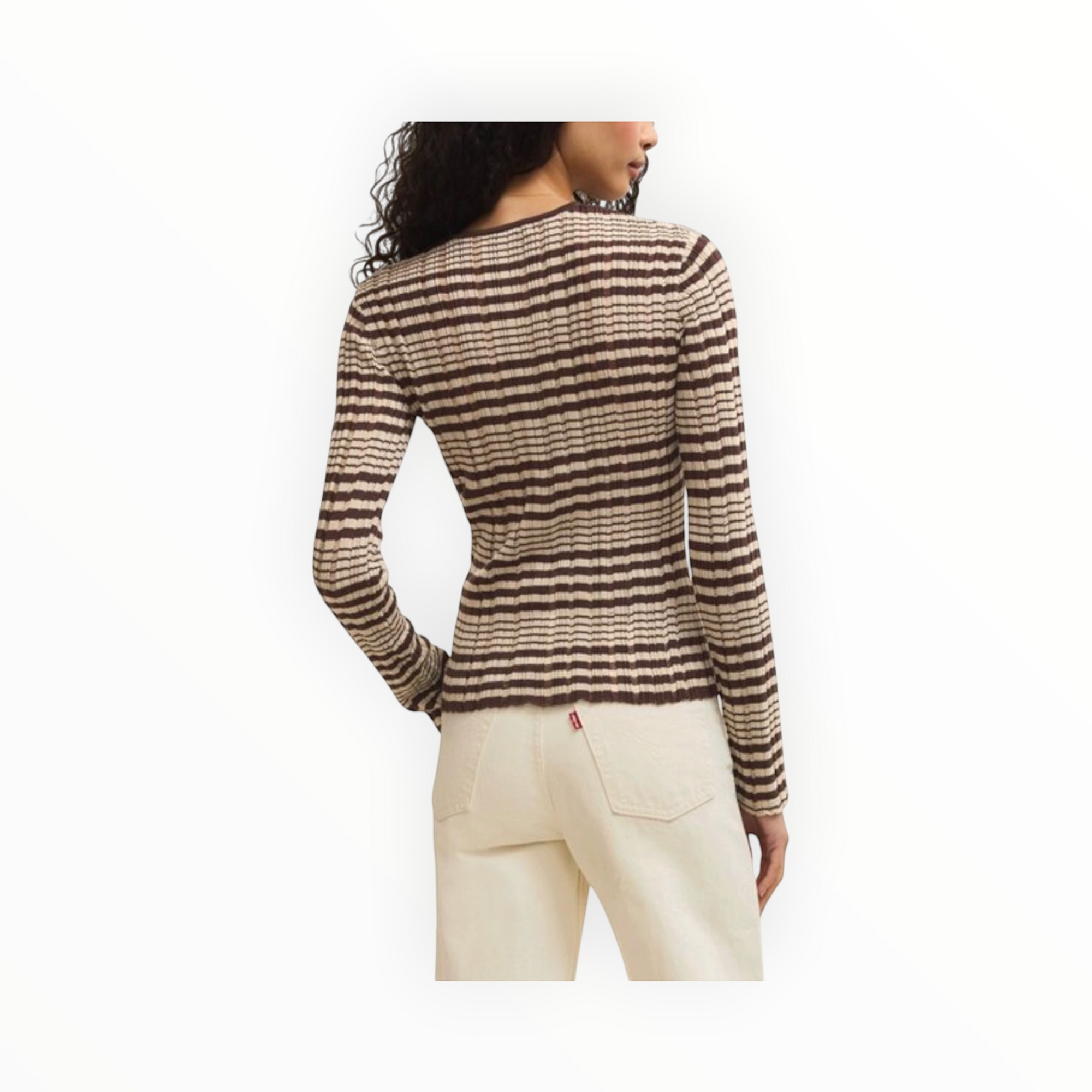 Z Supply Ronnie Striped Sweater - Chocolate Cherry