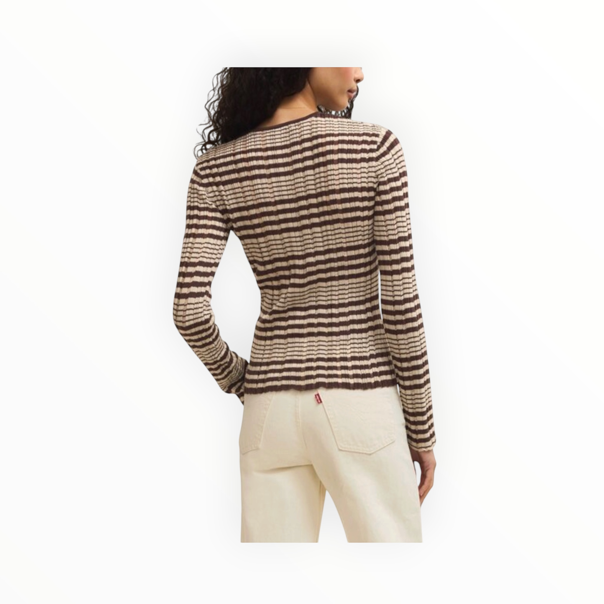 Z Supply Ronnie Striped Sweater - Chocolate Cherry