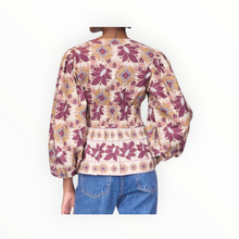Cara Cara Emmery Top - Retro Floral Turtledove