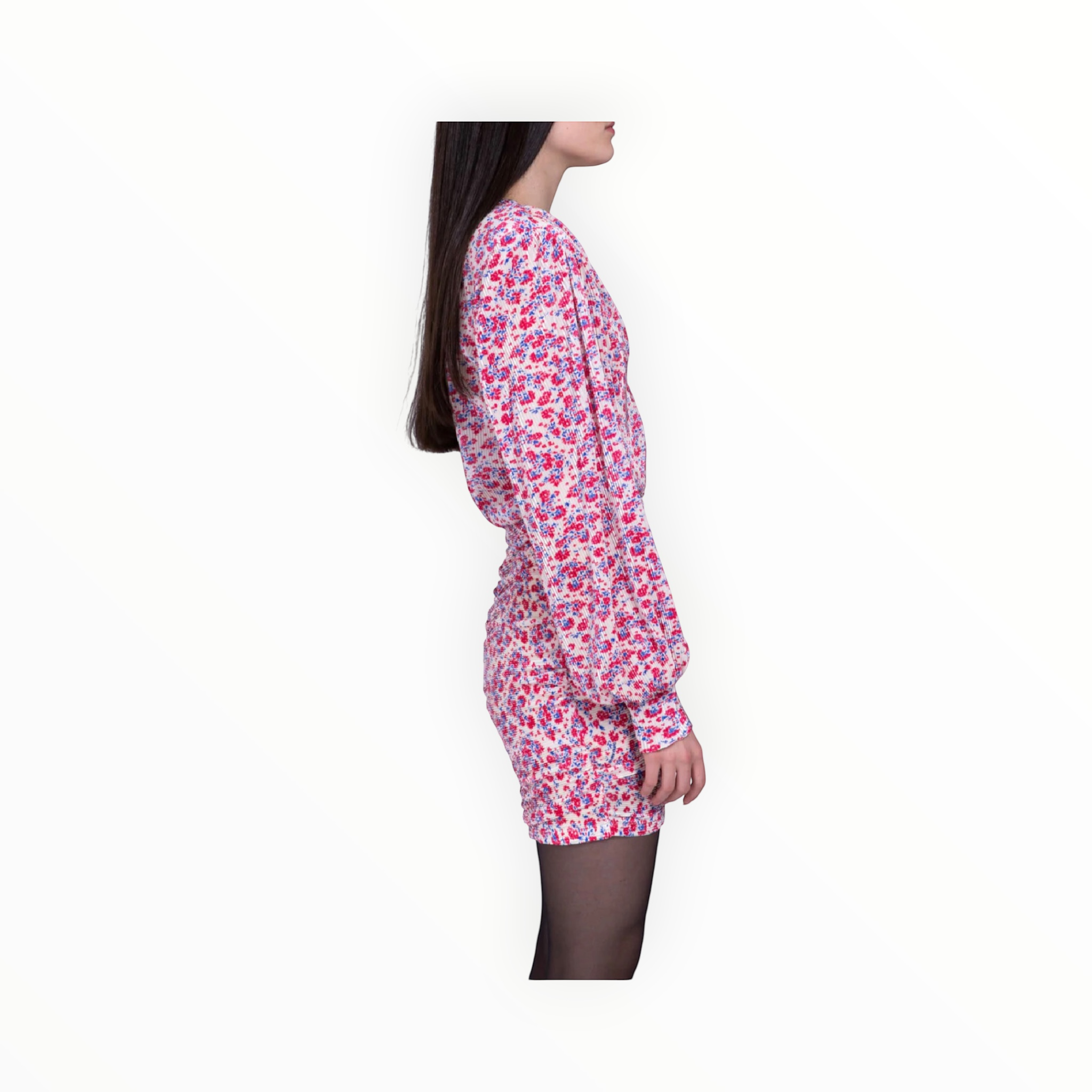 Sabina Musayev Capella Puff Sleeve Dress - Red Floral Multi