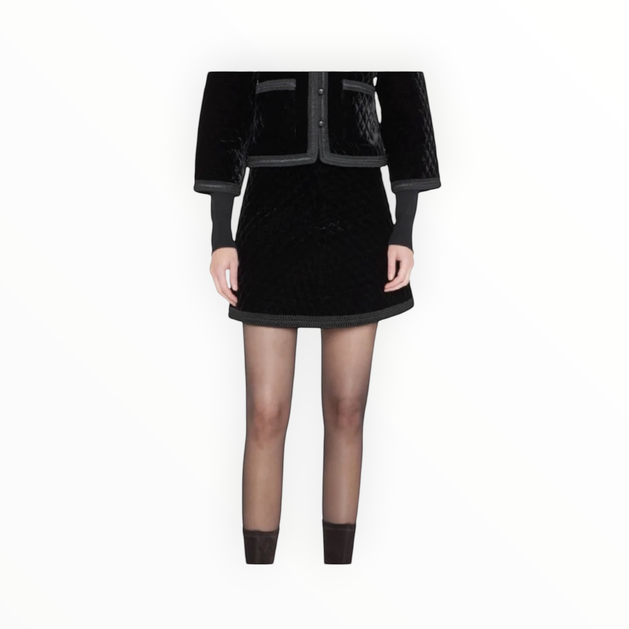 Cara Cara Velvet Chrissy Skirt -  Black