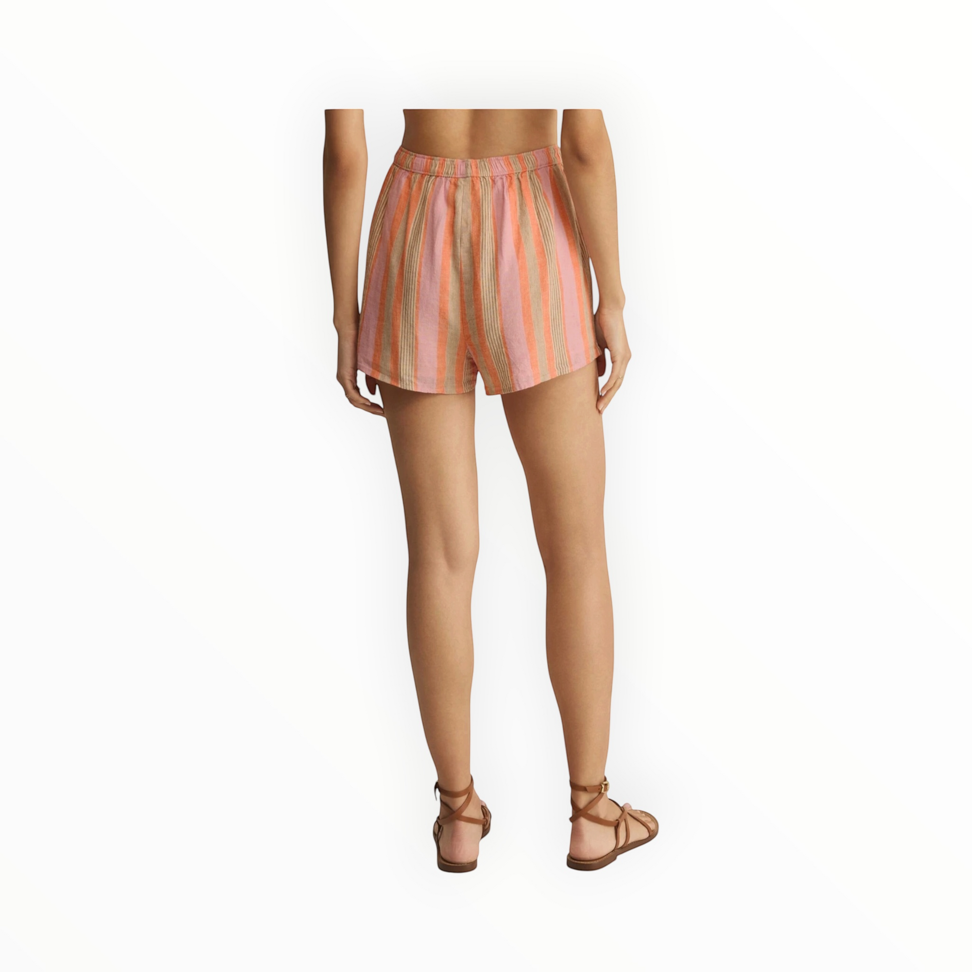 Z Supply The Perfect Linen Striped Short  - Tiger Lily