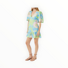 RHODE Linen Mariana Dress - Blue Psychedelic Flower Grande