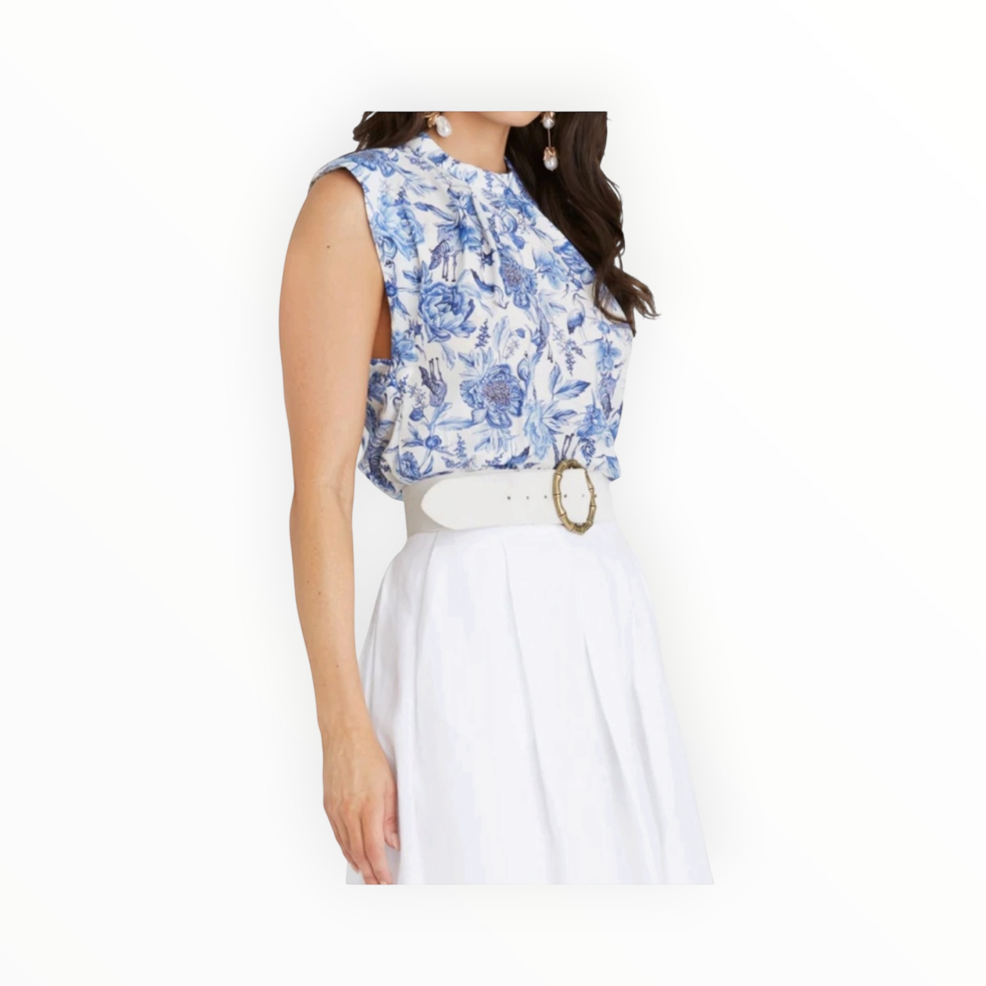 Aqua Blu Australia Azalea Klara Top - Blue/White