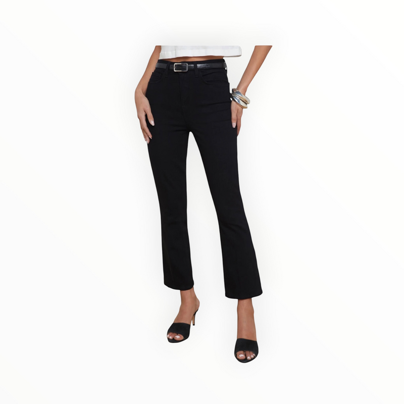 L'Agence Mira Cropped Bootcut Jean - Black