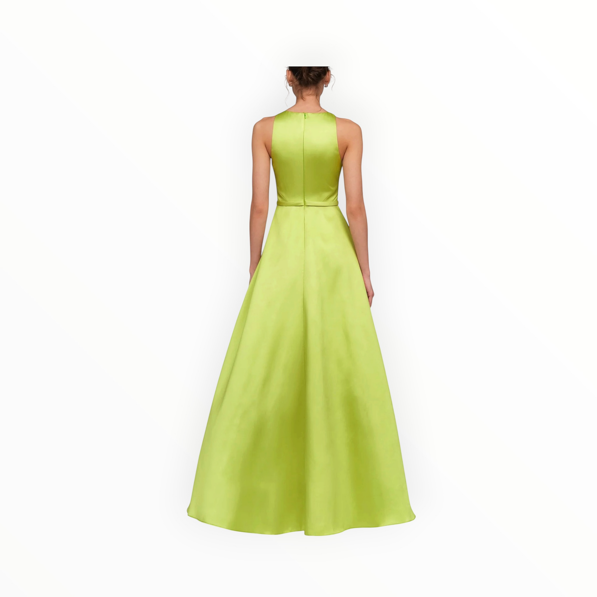 THEIA Minta Mikado Halter Gown - Herbal Drift