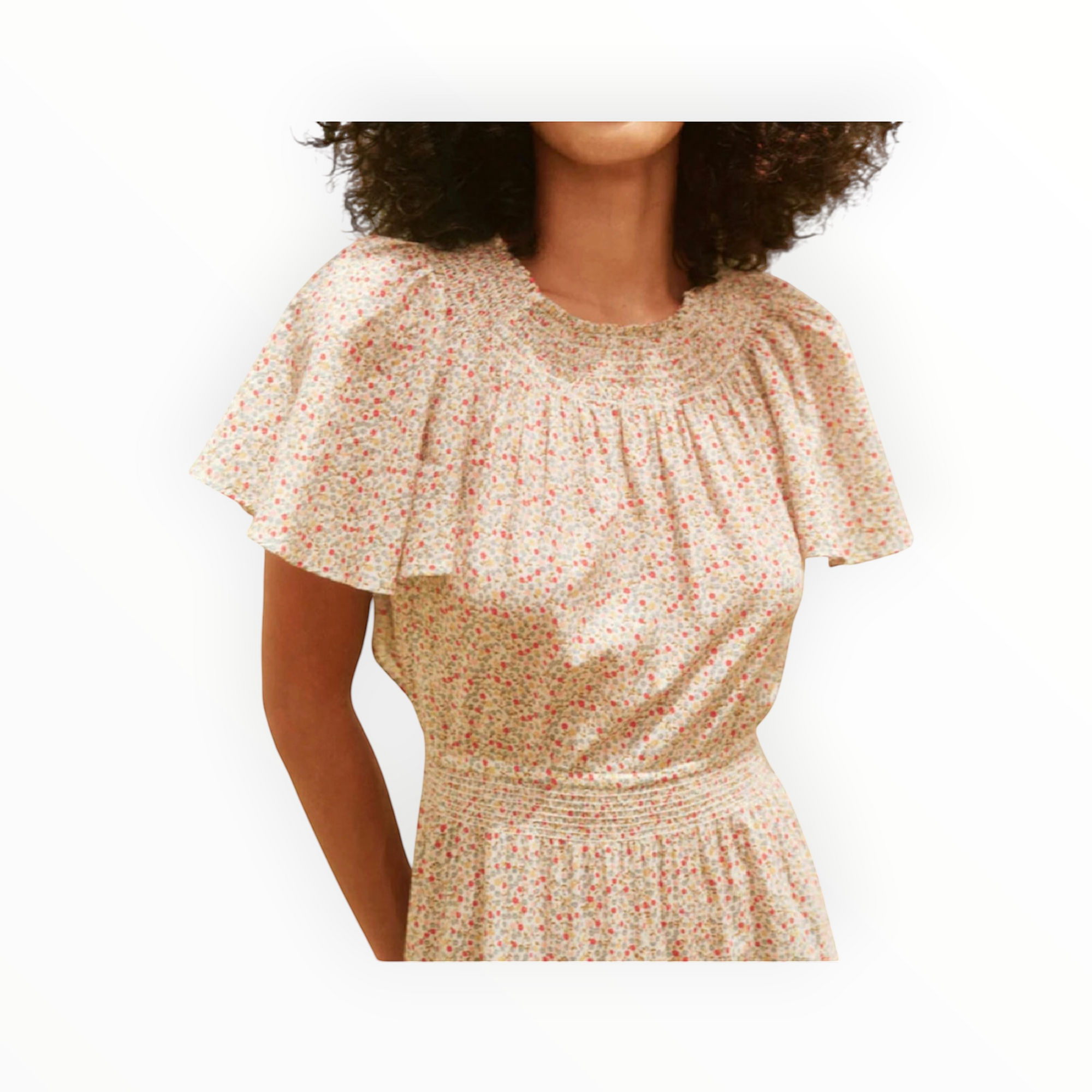 The Great. The Creek Dress - Cream Mini Wildflower