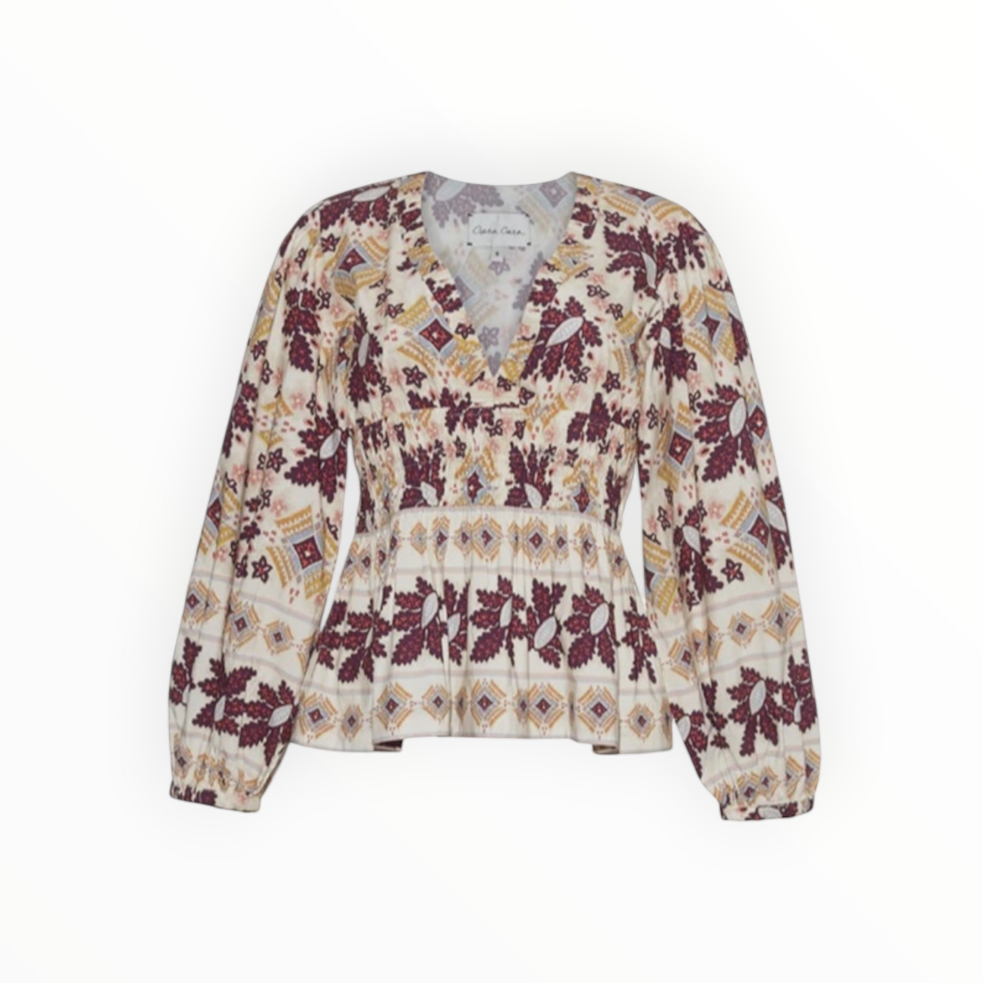 Cara Cara Emmery Top - Retro Floral Turtledove