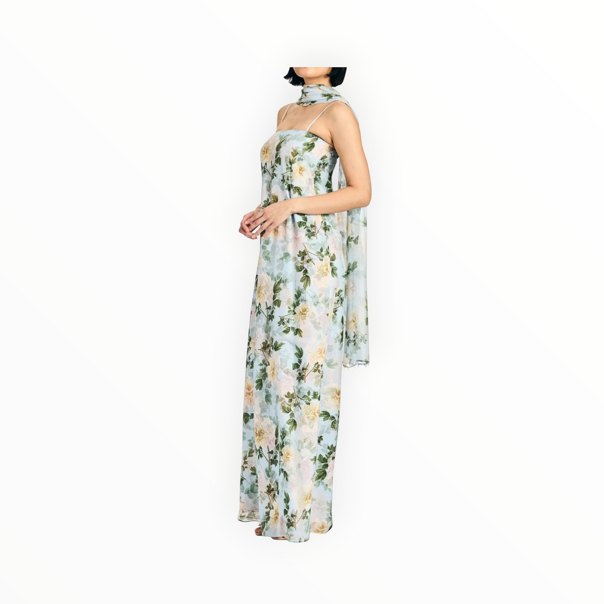 Sachin & Babi Shelby Gown - Cloud Blue Peony