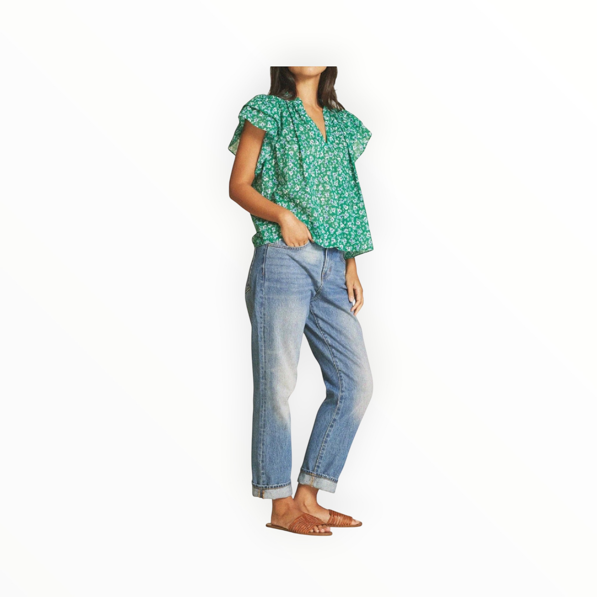 Trovata Clover Blouse - Spirulina Flower