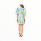 RHODE Linen Mariana Dress - Blue Psychedelic Flower Grande