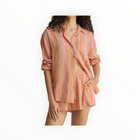 Z Supply The Perfect Linen Striped Short  - Tiger Lily
