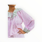 SZ Blockprints Stella Ruffle Collar Top - Barbie Pink