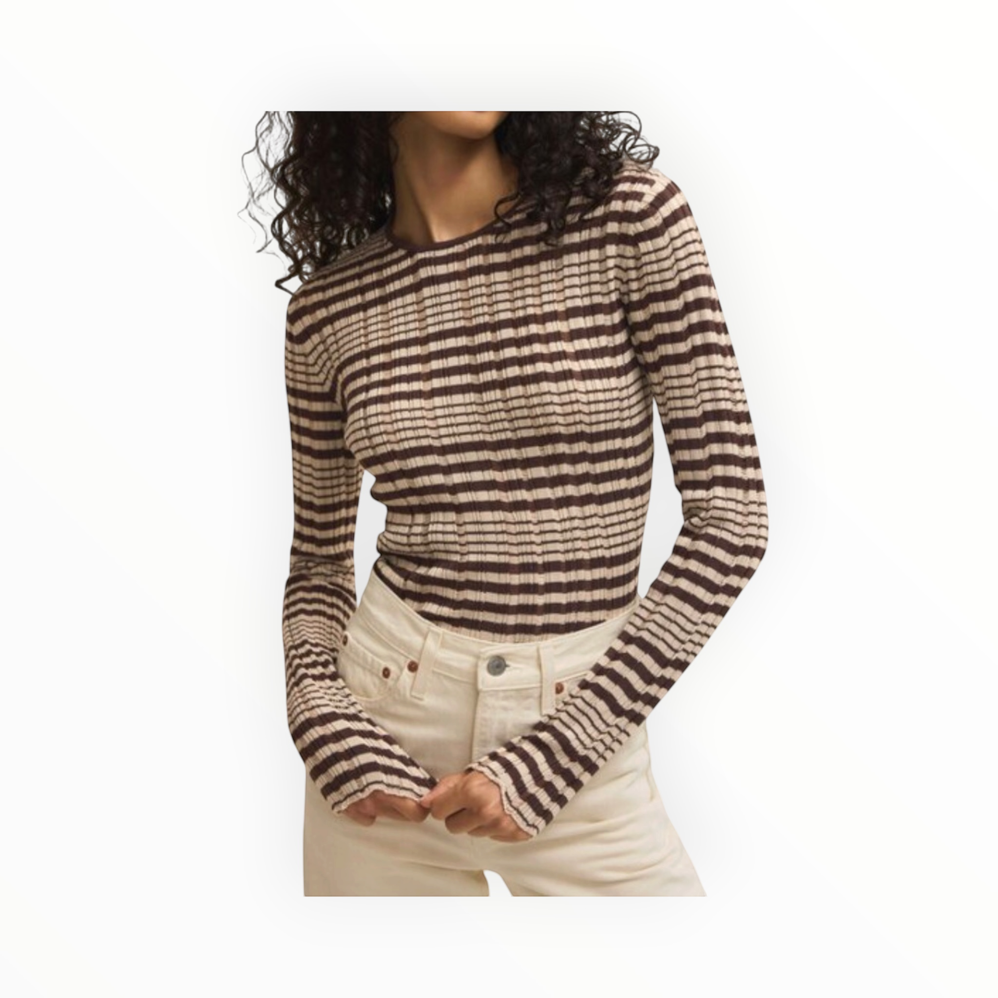 Z Supply Ronnie Striped Sweater - Chocolate Cherry