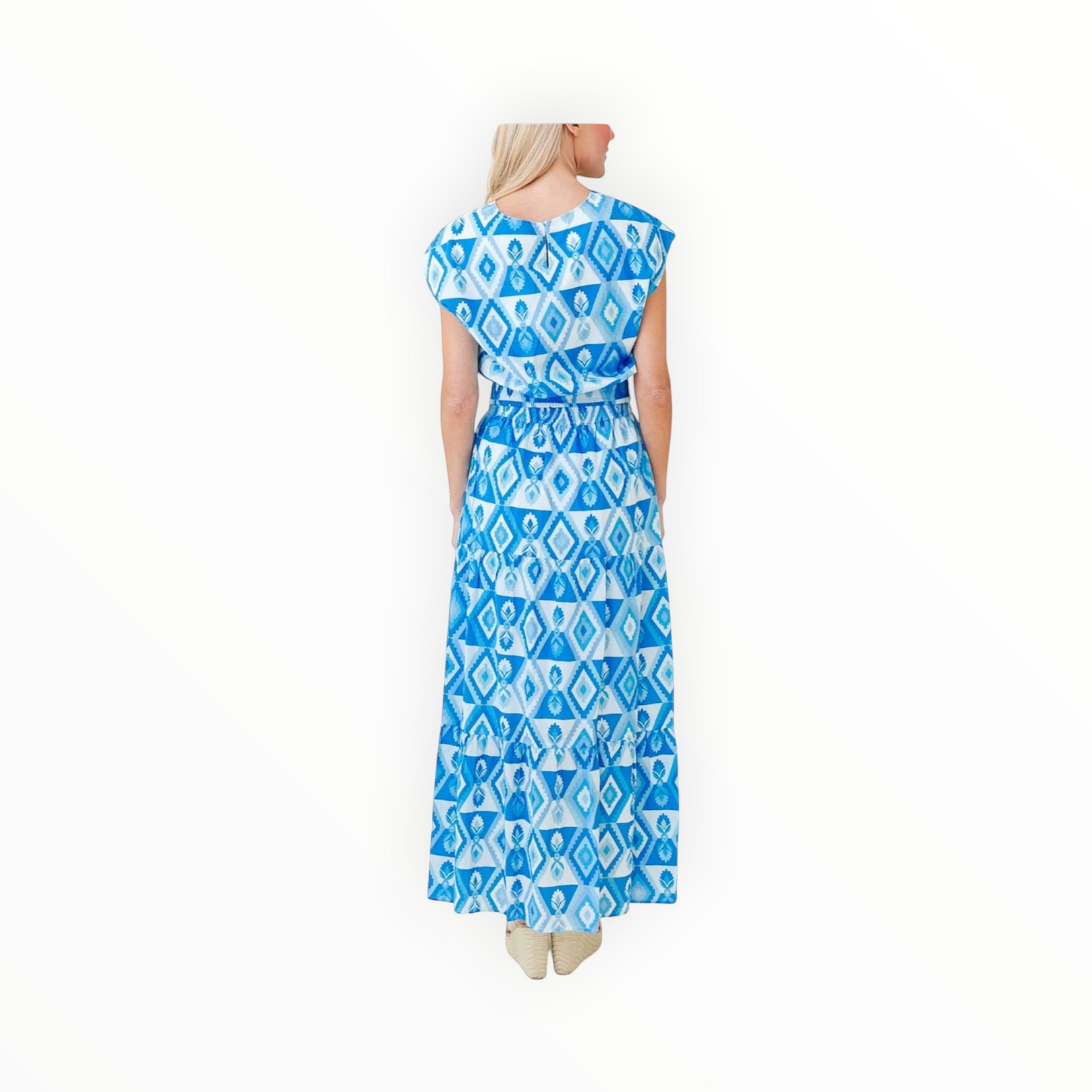 Sheridan French Gardenia Skirt - Lapis Geo