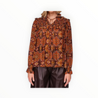 Cara Cara Michelle Blouse - Scarf Medallion Chai Tea