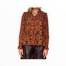 Cara Cara Michelle Blouse - Scarf Medallion Chai Tea
