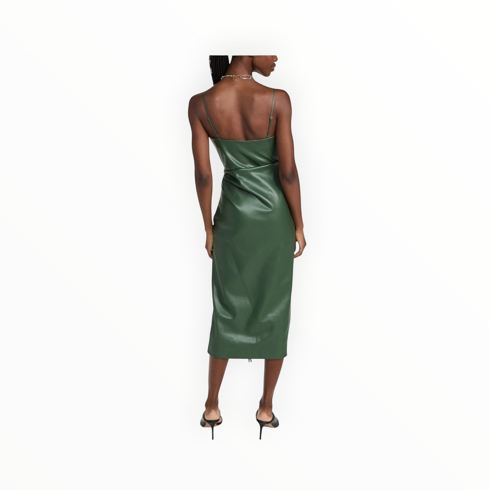 SIMKHAI Carlee Vegan Leather Dress - Hunter Green