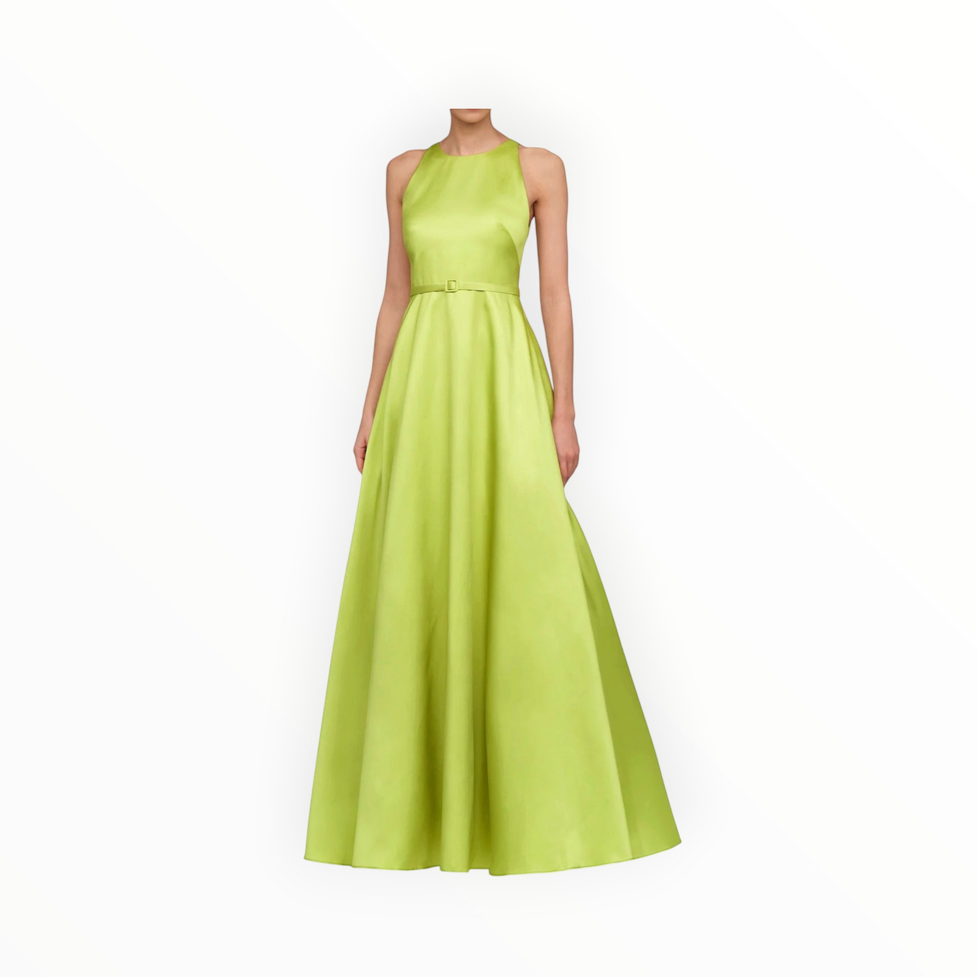 THEIA Minta Mikado Halter Gown - Herbal Drift