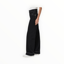 Paige Sasha 32″ Wide Cuff Jean – Twilight Black