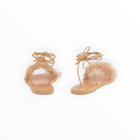 Ancient Greek Sandals Choros Marabu Feather Leather Sandal - Beige