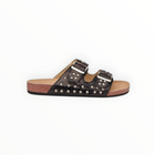 Claris Virot Odette Sandals - Black Python W/Silver Studs
