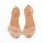 Ancient Greek Sandals Choros Marabu Feather Leather Sandal - Beige