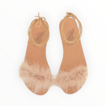 Ancient Greek Sandals Choros Marabu Feather Leather Sandal - Beige