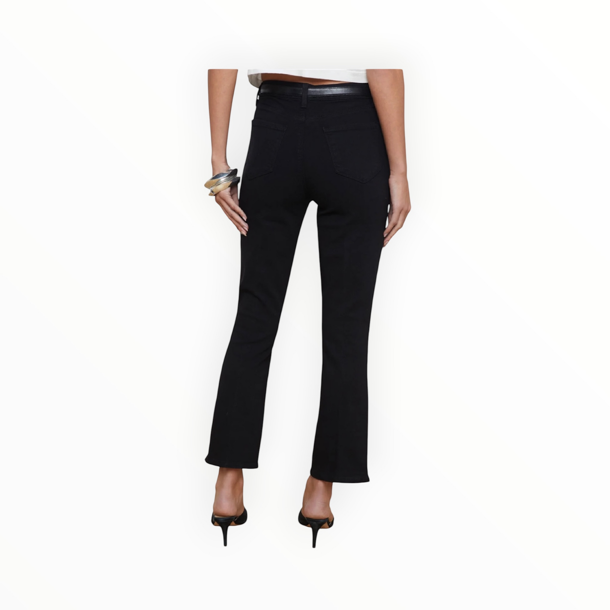 L'Agence Mira Cropped Bootcut Jean - Black