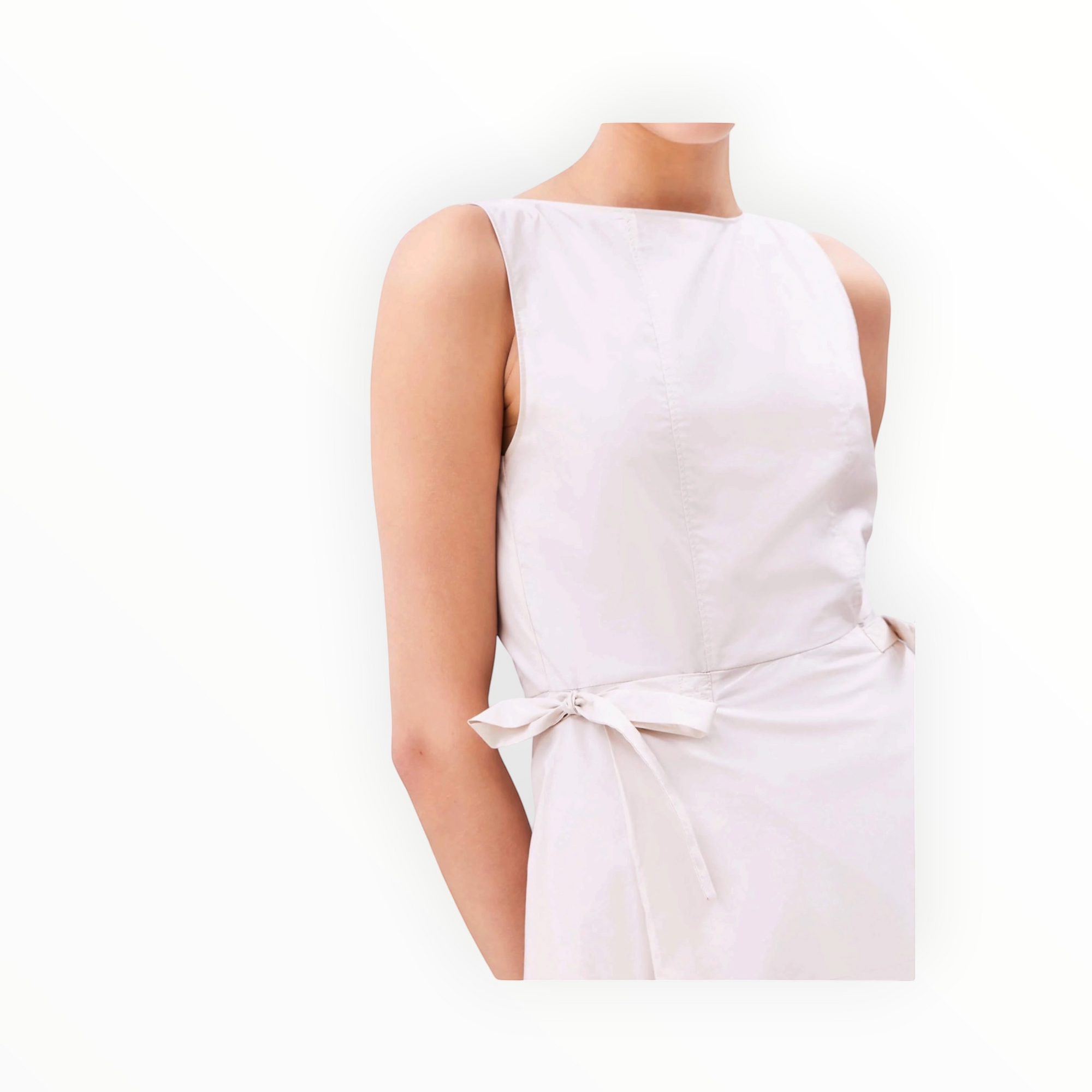 Beatrice .b Flared Dress Of Poplin With Elastic & Laces - White