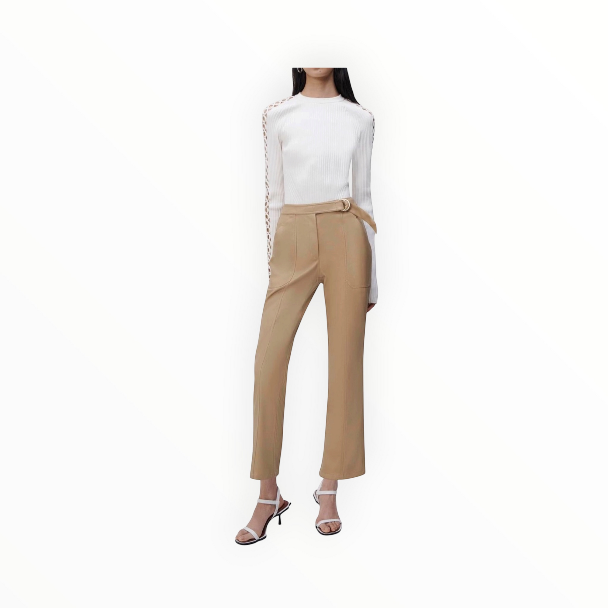 Jonathan Simkhai Baxter Vegan Leather Pant - Camel