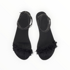 Ancient Greek Sandals Choros Marabu Feather Leather Sandal - Black