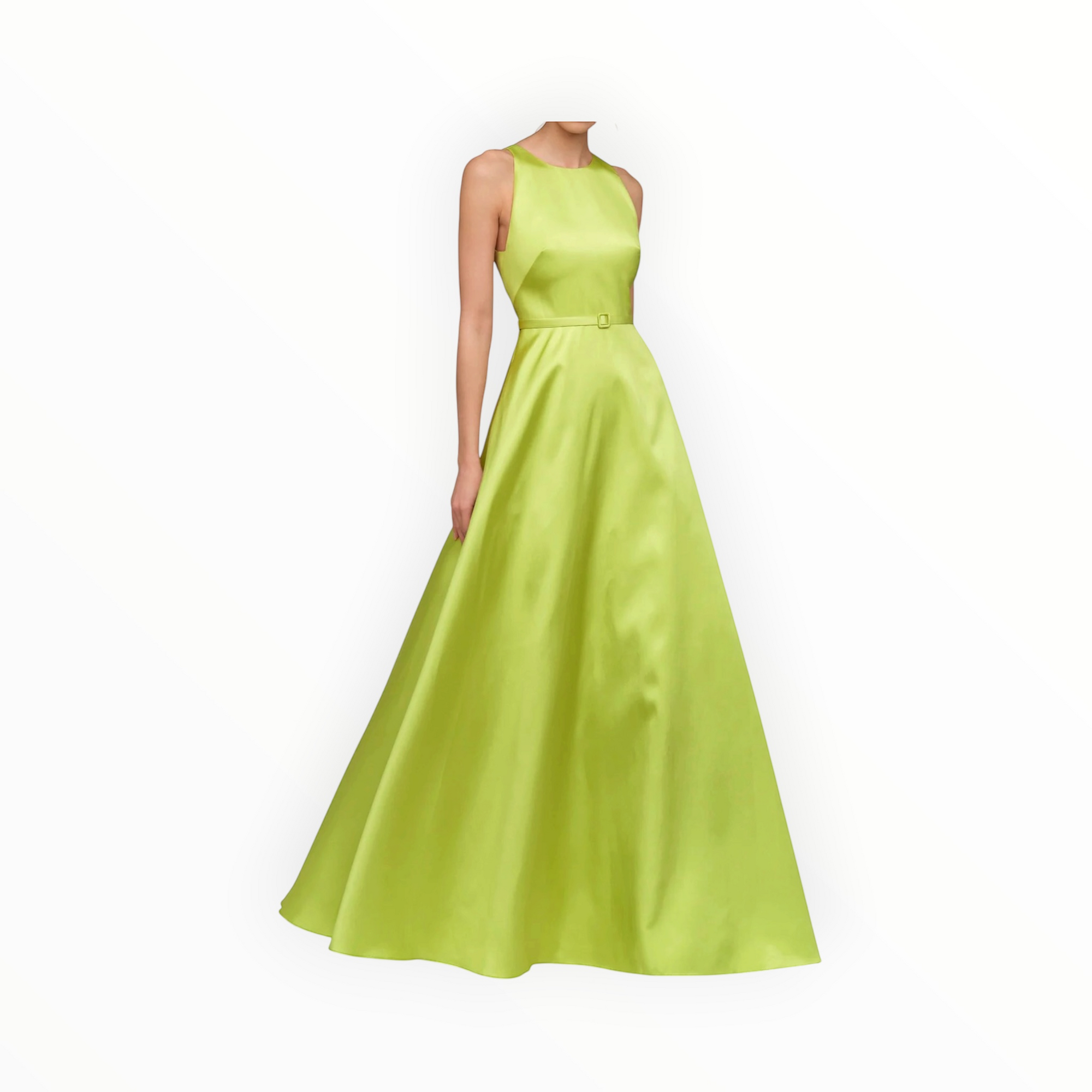 THEIA Minta Mikado Halter Gown - Herbal Drift